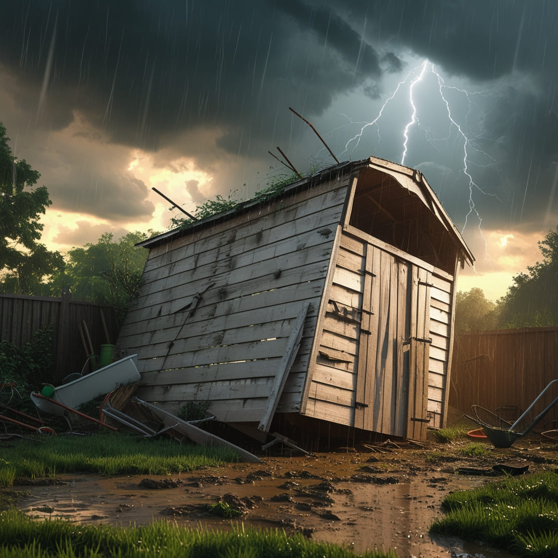 Stormproof! Zo Bescherm je Jouw Houten Tuinhuis Tegen Storm en Regen