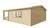 Achterkant van het houten tuinhuis Wigan 540 x 540 x 259 cm + Luifel 223 cm van Tuindeco tegen een witte achtergrond.